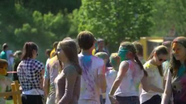 Samara, Rusya - 27 Mayıs 2017: Holi festival renk