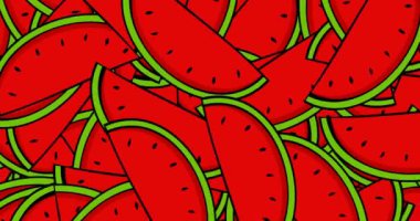 animasyon modern dönme karpuz arka plan.