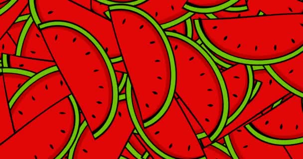 Animation moderna rotation vattenmelon bakgrund. — Stockvideo