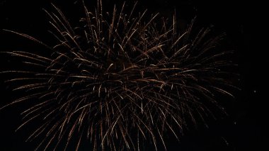 tatil onuruna gece gökyüzünde havai fişek.