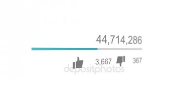 Animasyon video Sayısı sayacı sayacı hoşlandığı ve hoşlanmadığı şeyleri yakın-up. 4k video. Alfa mat ile animasyon.