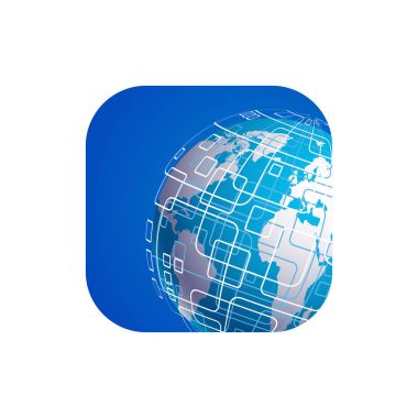 Beyaz arka planda vektör modern teknoloji ikonu. genel dünya arkaplanı.