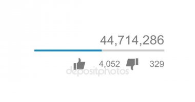 Animasyon video Sayısı sayacı sayacı hoşlandığı ve hoşlanmadığı şeyleri yakın-up. 4k video. Alfa mat ile animasyon.