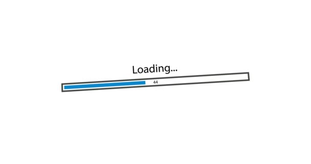 Animación - barra de carga de rotación moderna sobre fondo blanco. Filmación con alpha matte . — Vídeo de stock