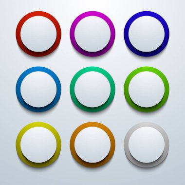 Vektör modern renkli daire Icon set.