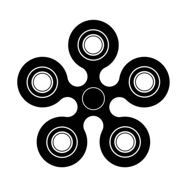 Beyaz arkaplanda vektör modern dönen siyah simge. Logo sembolü.