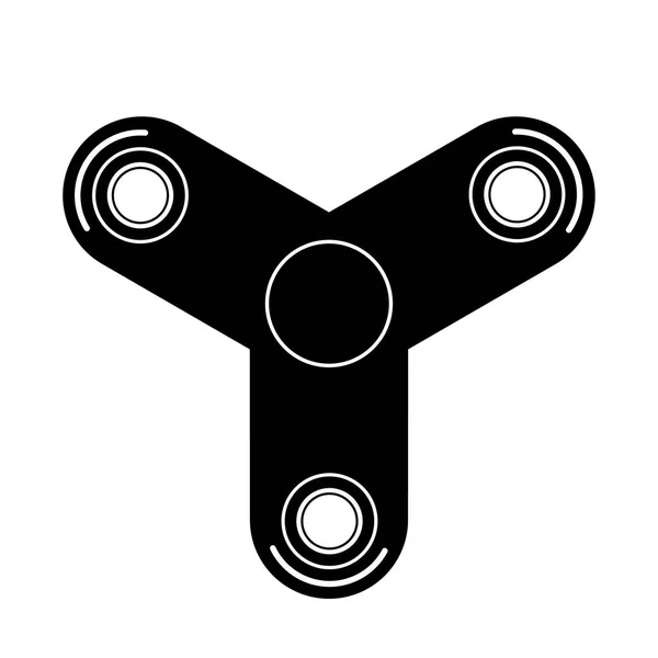 Vector moderno spinner icono negro sobre fondo blanco. Logo símbolo. — Archivo Imágenes Vectoriales