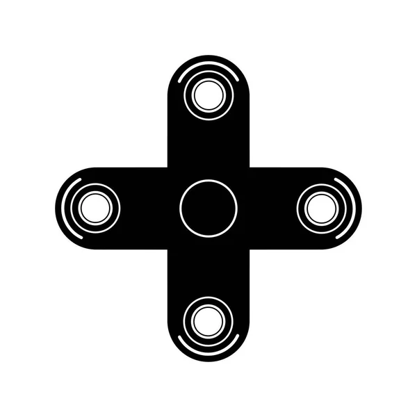 Vector moderno spinner icono negro sobre fondo blanco. Logo símbolo. — Archivo Imágenes Vectoriales