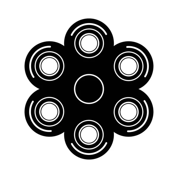 Vector modern spinner black icon on white background. Logo symbol. — Stock Vector