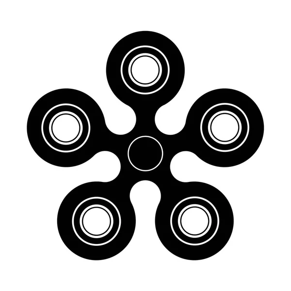 Vector moderno spinner icono negro sobre fondo blanco. Logo símbolo. — Archivo Imágenes Vectoriales
