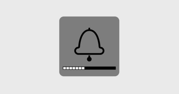 Animation bell icon with a volume scale. — Stock Video