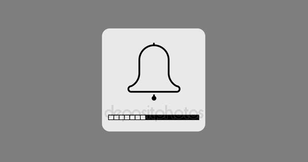 Animation bell icon with a volume scale. — Stock Video