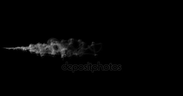 动画-运动的烟或蒸汽在黑色的云 — 图库视频影像