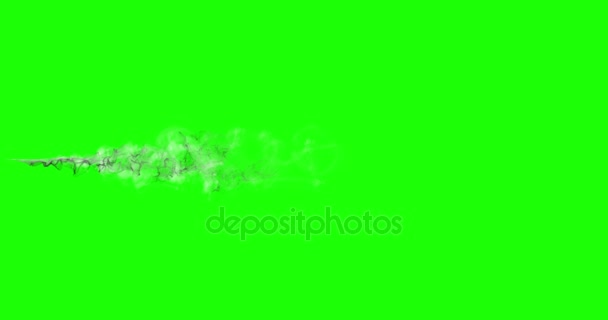 Animation - motion of a cloud of smoke or steam on green — Stock Video