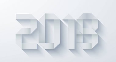 vektör modern origami 2018 mutlu yeni yıl