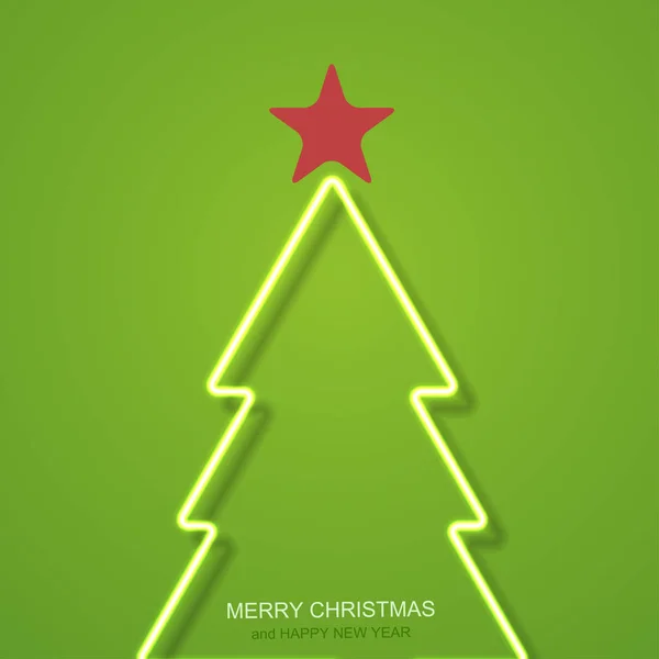 Vecteur moderne néon arbre de Noël fond. — Image vectorielle