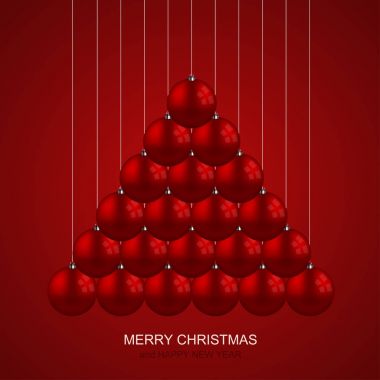 Vektör modern Noel topları yaratıcı arka plan.