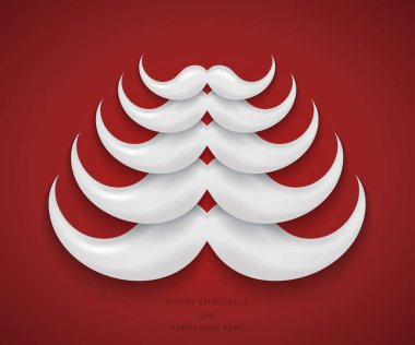 Vektör modern kavram santa bıyık ve Noel ağacı