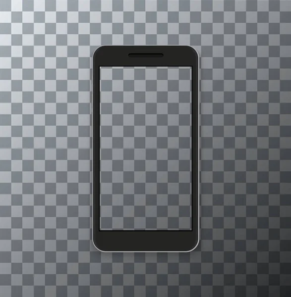 Vector smartphone moderno con pantalla vacía sobre fondo transparente . — Vector de stock