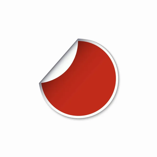 Vector moderna röd cirkel klistermärke med skugga — Stock vektor