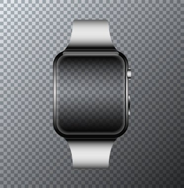 Vektör modern smartwatch simgesini şeffaf arka plan.