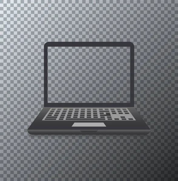 Vector modern laptop ikonen på transparent bakgrund. — Stock vektor