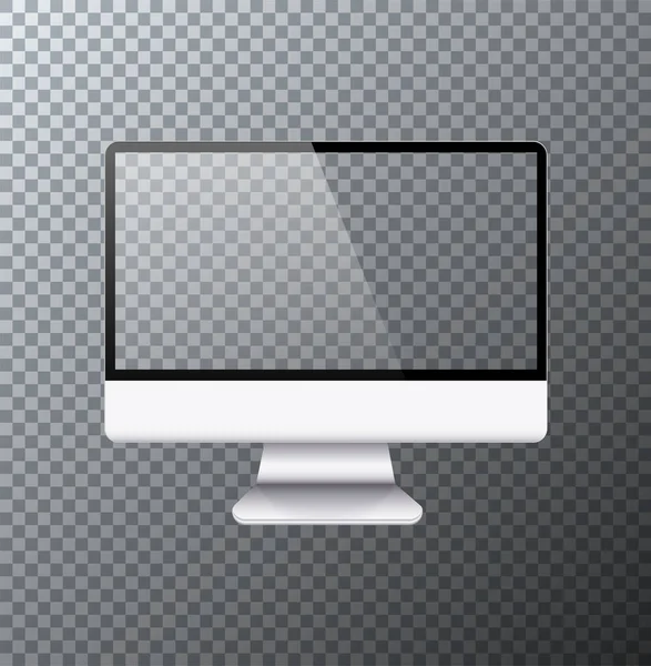 Vetor moderno ícone monitor de computador realista —  Vetores de Stock