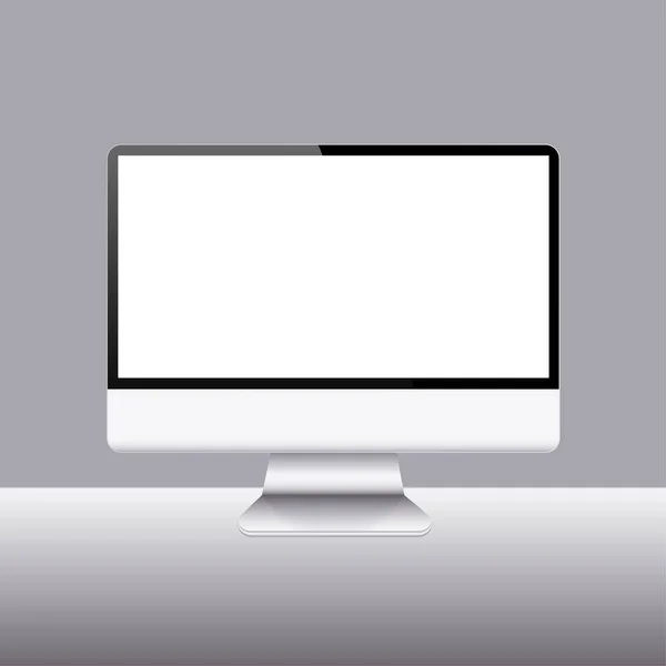 Vector modern realistic computer monitor icon — Stock Vector