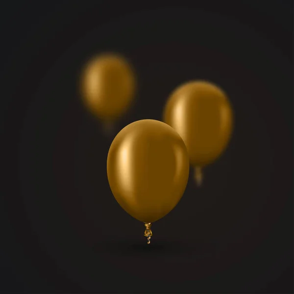 Vector modern golden balloons background for happy berthday or anniversary day. — Stock Vector