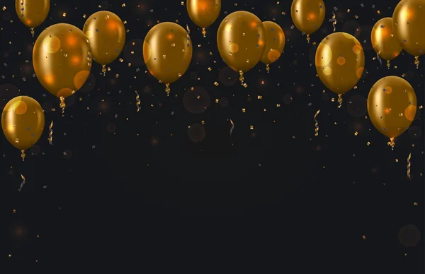 Vetor moderno fundo balões dourados para feliz dia de aniversário ou berthday . —  Vetores de Stock