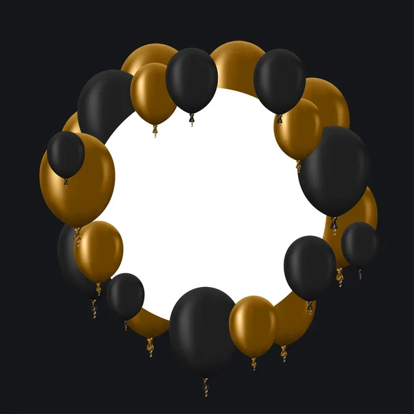 Vector moderna golden ballonger bakgrund för glad berthday eller årsdag dag. — Stock vektor