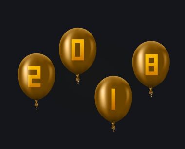 Vektör modern Noel veya 2018 Happy New Year kış tatil davetiye kartı arka plan.