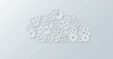 animasyon modern kavram bilgisayar bulut ve mekanizması dişli.