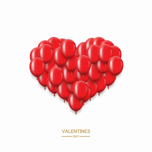 Vector moderne rode ballonnen achtergrond voor gelukkige verjaardag of Valentijnsdag. — Stockvector