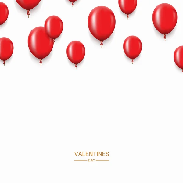 Vector modern red balloons background for happy birthday or valentine day. — Stock Vector