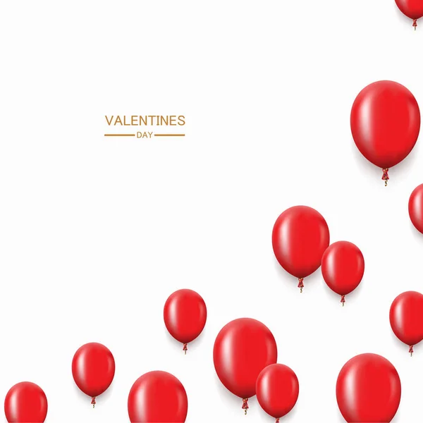 Vector modern red balloons background for happy birthday or valentine day. — Stock Vector