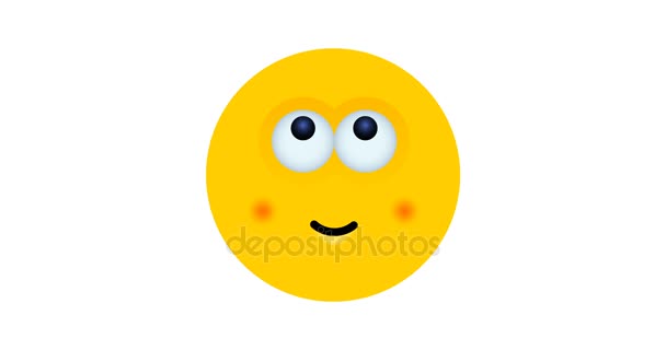 animation visage jaune moderne sur blanc 