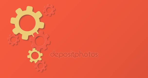 Engranajes mecánicos fondo de diseño abstracto. Fondo del mecanismo industrial Cogs — Vídeos de Stock