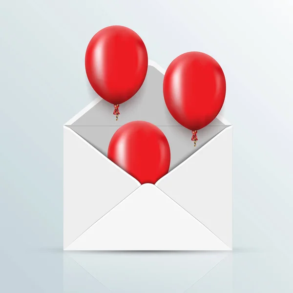 Vecteur moderne fond de ballons rouges pour joyeux anniversaire ou Saint-Valentin. — Image vectorielle