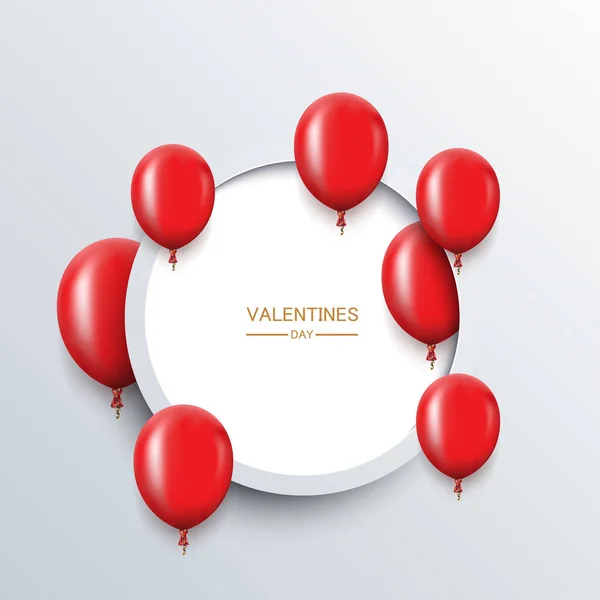 Vector modern red balloons background for happy birthday or valentine day. — Stock Vector