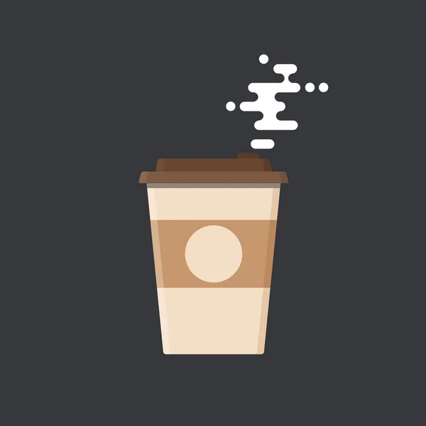 Vektor ikon modern kopi dengan uap . - Stok Vektor