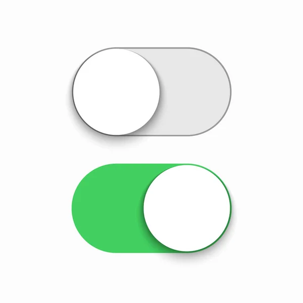 Pulsante cursore verde moderno vettoriale su sfondo bianco . — Vettoriale Stock