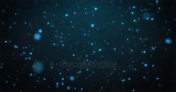 Moving blue particles background — Stock Video