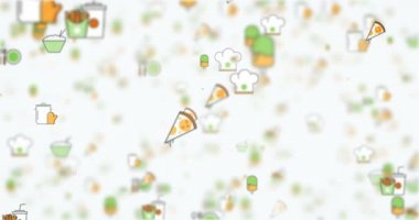 Arka plan hareketli döngü gıda simgeler