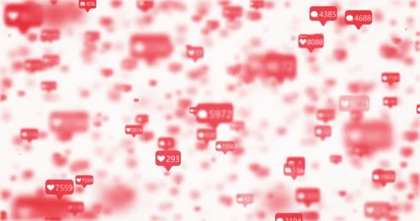 Loop se movió como y chat iconos de color rosa — Vídeo de stock