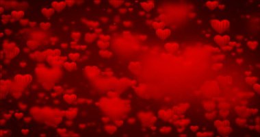 Kırmızı kalp simgeler hareket döngü