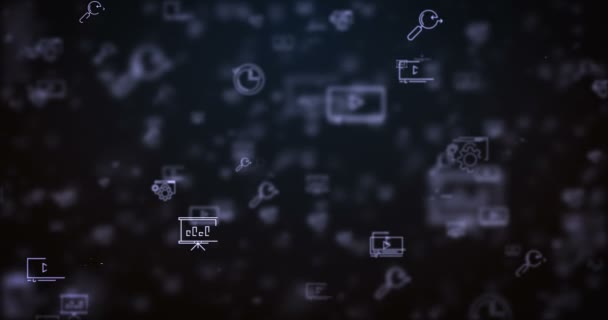 Loop spostato seo icone di sfondo — Video Stock