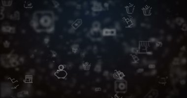 Döngü alışveriş simgeleri arka plan taşındı