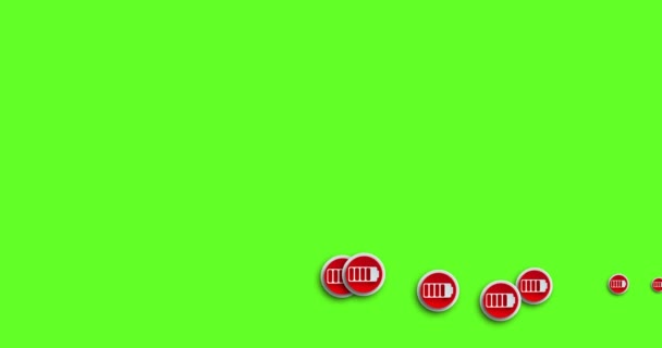 Animation modern abstract battery icons motion background. — Stock Video