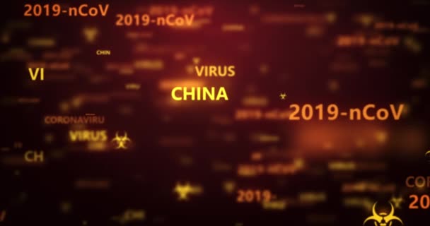 Coronavirus 2019-ncov μυθιστόρημα coronavirus έννοια φόντο κίνηση. — Αρχείο Βίντεο